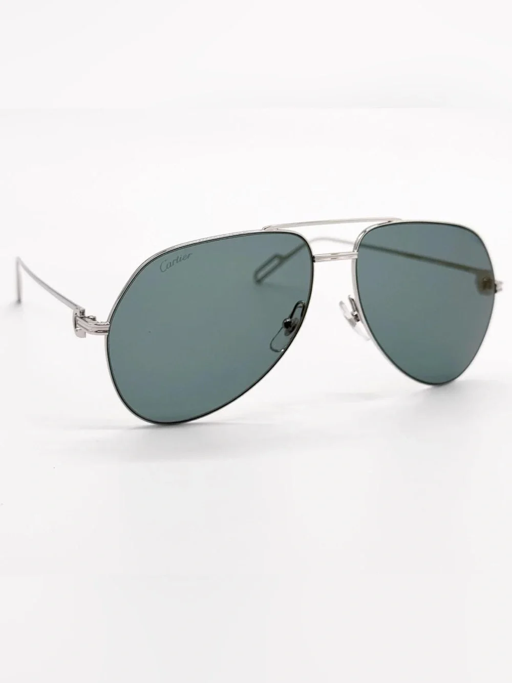 🔥🔥100%Authentic Cartier Sunglasses Unisex Silver Green Aviator/Cartier full set🔥